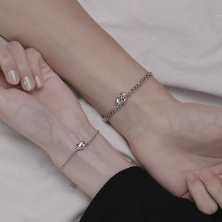 BEOURGUEST 情侶款 友誼 蝴蝶餅 愛心 手鍊 2件組