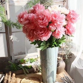 DAEHAN 人造花 自助婚禮花束 室內裝飾 毛茛 芍藥 2入 PP-AF-280, 粉紅色, 2個