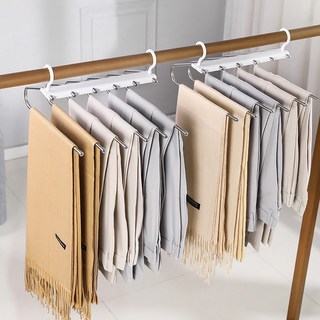 Homevanesse 折疊式褲子衣架 褲子整理折疊防滑衣架收納裙子衣架 6層, 2個, 單色