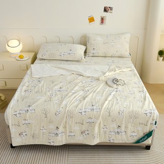 Crocodile 鱷魚 急凍瞬涼印花 涼感紗冰冰被, B款 黃色