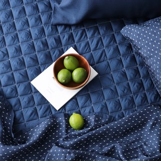 보웰 풍기인견 스칸디콜렉션 침대패드, 네이비솔리드