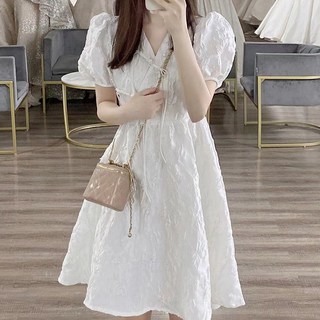 PEONIST 可愛V領迷你連身裙, 單一顏色