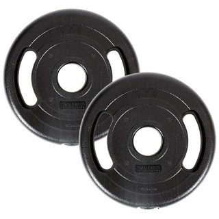 ARIF 50mm專用PVC塗層動態重量槓鈴片, 黑色, 2個, 5kg