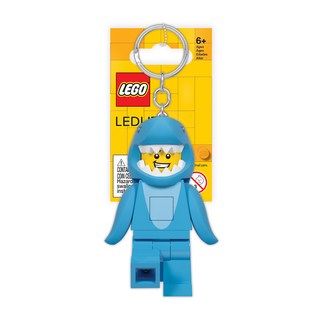 樂高 LEGO 經典鯊魚人鑰匙圈, 可調節手腳關節, 按下胸口按鈕腳底發光, 混合顏色, 1個