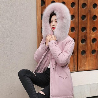 Elsso 女款毛絨連帽天鵝絨內裡填充外套