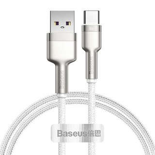 Baseus 倍思 金屬卡福樂系列 USB-Type-C資料線 66W, 1m, 白色, 1條