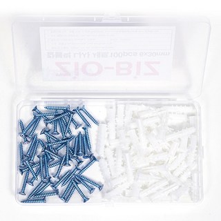 ZioBiz 螺絲 壁虎 30mm 50入 + 螺絲 25mm 50入 套組 白色, 1組