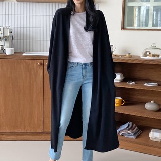 Ebeso 大尺碼春季孕婦時尚彈性針織開襟衫