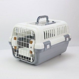 Dingdong Pet 寵物雙層手提外出籠, 1個, 灰色