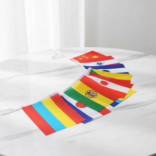 MARKETPIA 萬國旗裝飾旗幟 200國掛旗 50m 國旗(30 x 20 cm), 隨機出貨, 1個