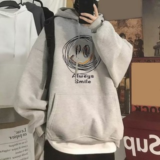 Starbean 男士微笑塗鴉寬鬆連帽T恤