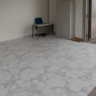 DEKOREA PVC無黏膠重疊施工辦公室倉庫專用地板地板材, FM 001 灰色大理石