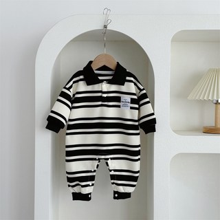 베베니즈 유아용 스트라이프 패치 카라우주복
