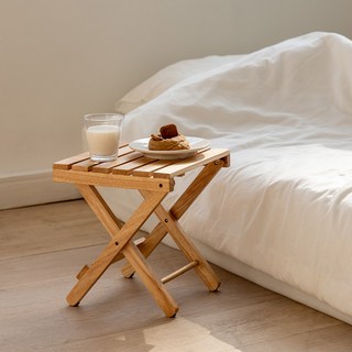 LIVING SOOP 原木折疊迷你凳椅 大, 自然色, 1個