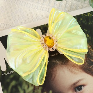 아동용 오로라 보석 리본 집게핀