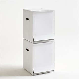 wizhome 韓國製 模組化 家用 回收分類桶 2入, 白色