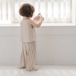 YEROOYENA 兒童涼感夏季Loopy Slow無袖背心+褲子套裝