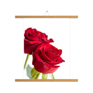 室內裝飾玫瑰E海報 + 木質掛軸組, 摩卡色