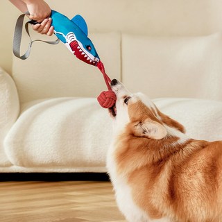 PASTEL PET 寵物發聲多功能拉扯玩具, 1個, 鯊魚