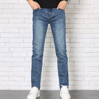 男士修身直筒彈力水洗牛仔褲 D072