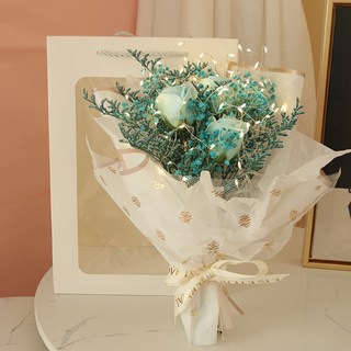 MORIANN Frantte 永生滿天星燈飾香皂花束, 藍色