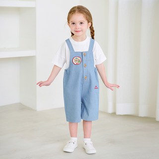 mollimelli 兒童透氣夏威夷風青年布吊帶褲