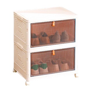 小麥購物 雙開門磁吸摺疊收納櫃 B092, 白色