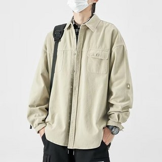 男款 DM 素色休閒襯衫外套