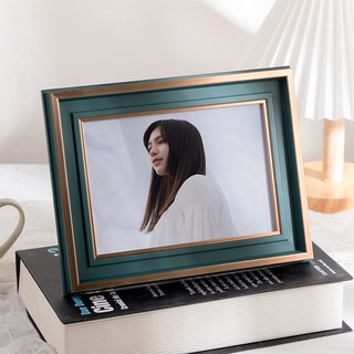 iINDOORS 簡木雙框相框 含立架 6x8吋 200g, 1個, 綠寶石金