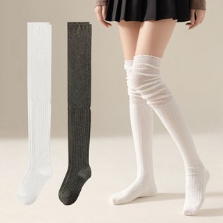 吉恩Y 女性無壓痕四季薄款長版過膝襪半筒襪 2入組