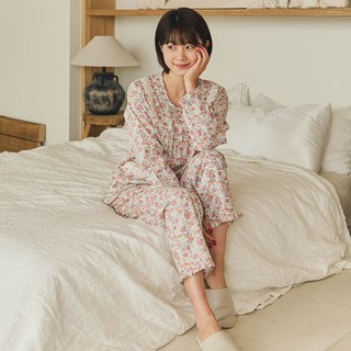 JJiniya 女款透氣Glory 60支純棉長袖上下身套裝 8095