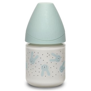 Suavinex 蘇維妮 Hygge 安心玻璃奶瓶, 120ml 慢速流量奶嘴, Rabbit Mint, 1個