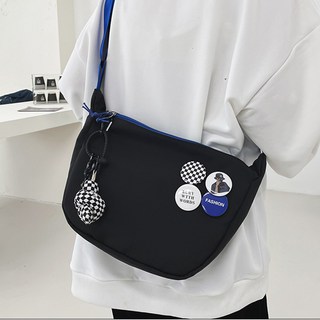 MEICHEL Romina拼色雙色斜背包 10733, 黑色