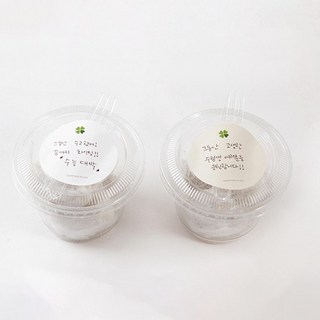 Bom91 幸運草兩款圓形備忘貼紙, 80入, 白色