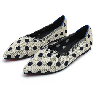 星星圓點編織鏤空平底鞋