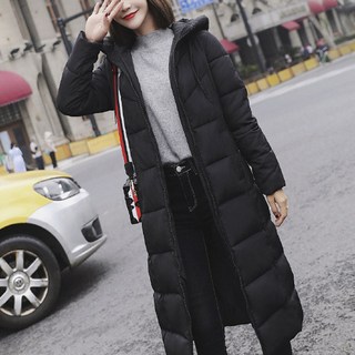 女款修身連帽長版科技羽絨外套 CH-2210463