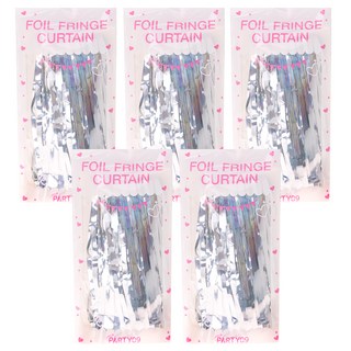 PARTY 09 派對裝飾 銀箔流蘇窗簾, 5包, 鐳射銀色