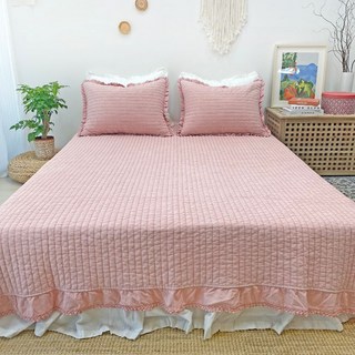 누블 레이스 피그먼트 60수 순면 줄누빔 스프레드, 핑크