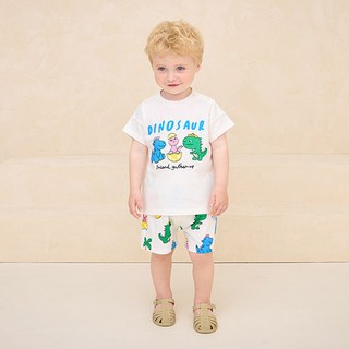 milkmile 兒童透氣俏皮恐龍朋友上下衣套裝