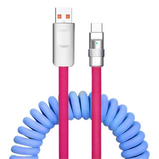 Other Us Type C to USB A 線圈快速充電線, 藍色, 65cm, 1條