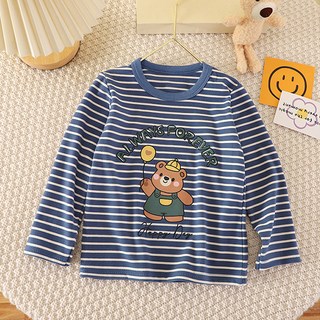 MK 兒童氣球熊條紋長袖T恤