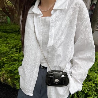 NANING9 女款後拉領背心+襯衫套組