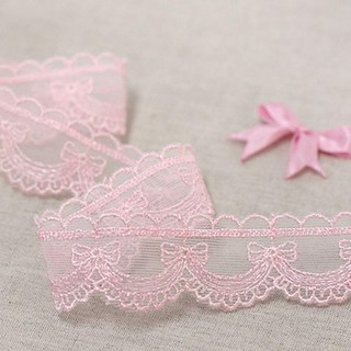 睡美人歐根紗刺繡蕾絲, 粉色, 2個