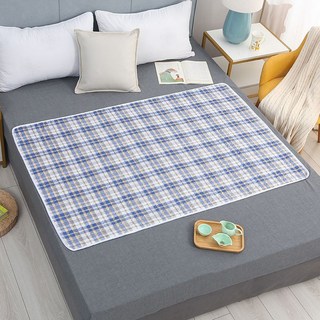 조이멀티 MK 성인용 환자케어 누빔실버 방수패드, 블루옐로우체크