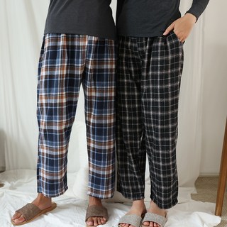 테라우드 클래식 면 기모 체크 파자마 바지 E타입 2종 세트