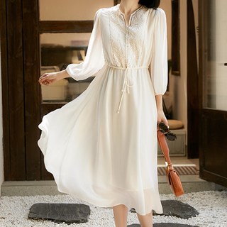 POPLARNC 女款Clove鏤空蕾絲洋裝 P25SMOPS031128, 白色