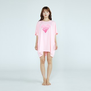 솔레일 여성용 썸머 럽 오버핏 래쉬가드 판초 상의