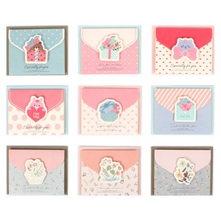 Tok Tok 花式 可愛立體迷你卡片9入組, 1組, 混色