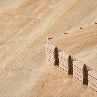 DIY好組裝彈性防火地磚 0.25坪 9片, 白橡木色, 1盒