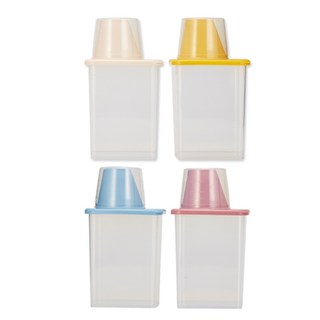 cimelax 方形穀物密封保鮮罐 4入, 顏色隨機, 1組